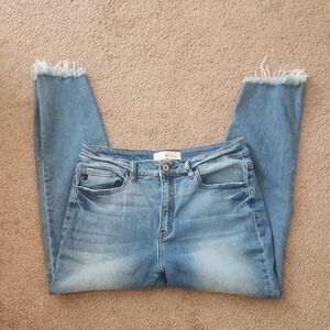 KanCan Distressed Light Blue Cropped Jeans